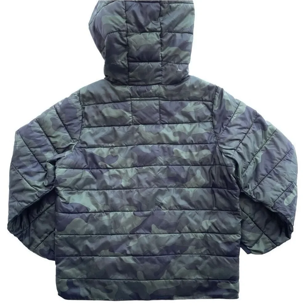 Old Navy Jacket Kids size XS (5) Green Camo Hooded Puffer‎ Coat